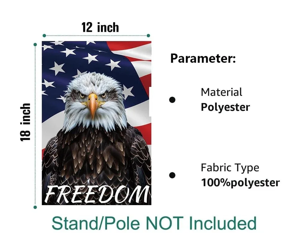 Garden Flag 12x18 Bald Eagle American Flag Freedom Outdoor Decor